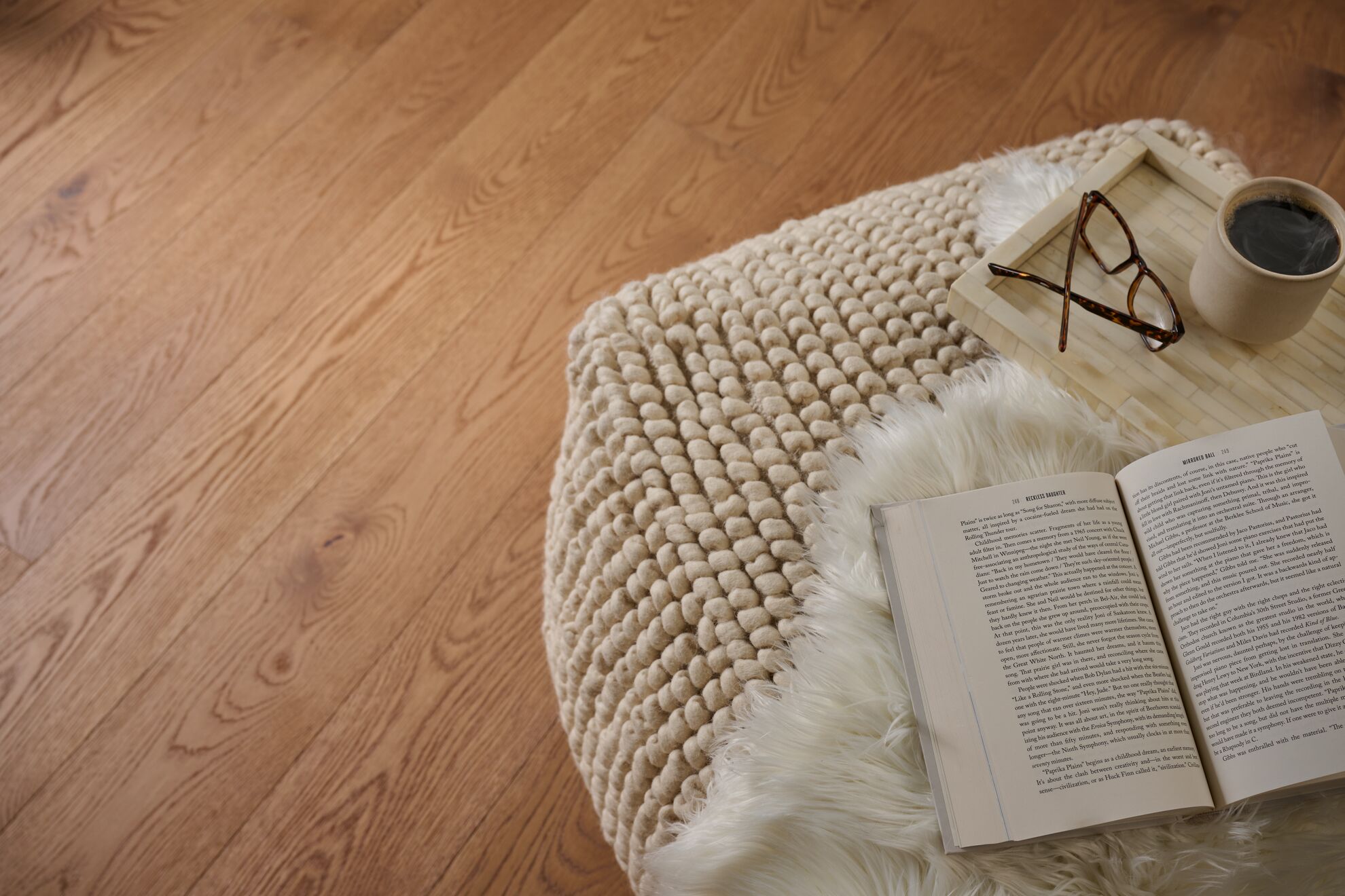 Engineered hardwood flooring installed in a home